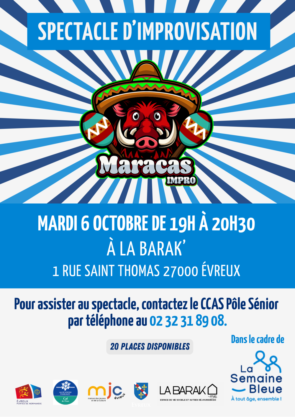 Spectacle de théâtre d’improvisation de la troupe Maracas Impro à Évreux